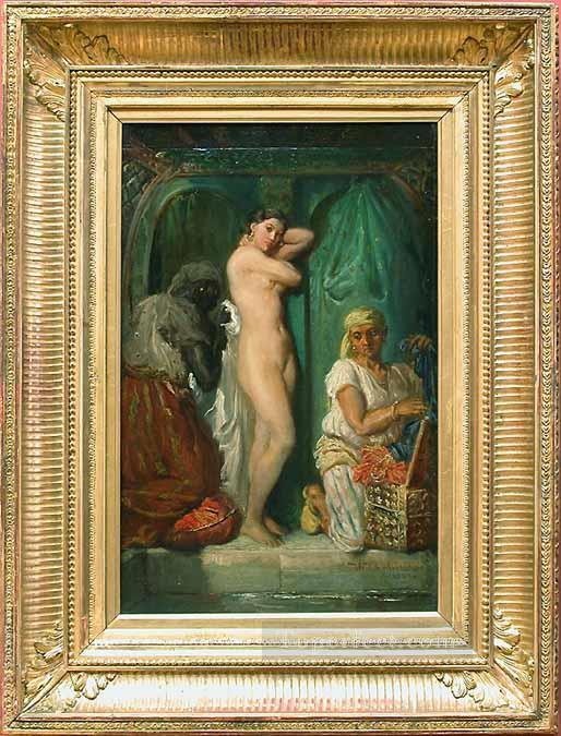 Un bain au serail romantic Theodore Chasseriau nude Oil Paintings